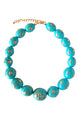 Turquoise Bead Necklace with Gold Details