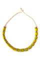 Yellow and Gold Cylinder Bead Necklace
