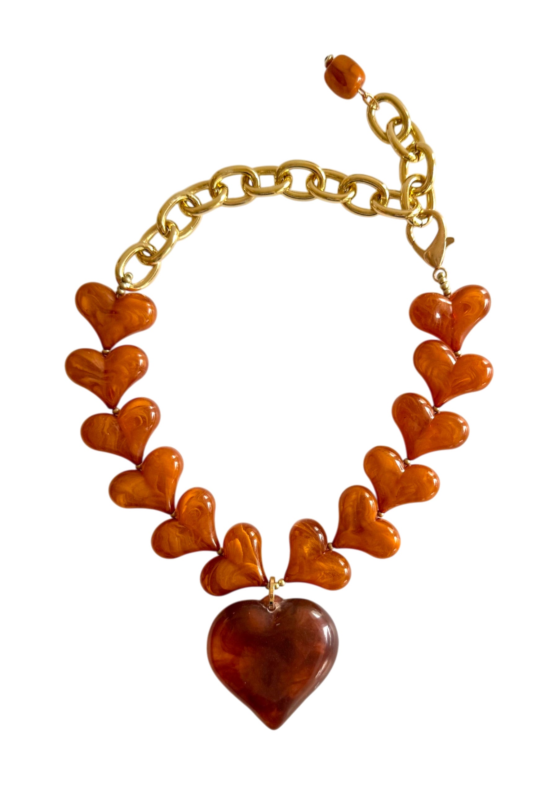 Amber Heart Necklace
