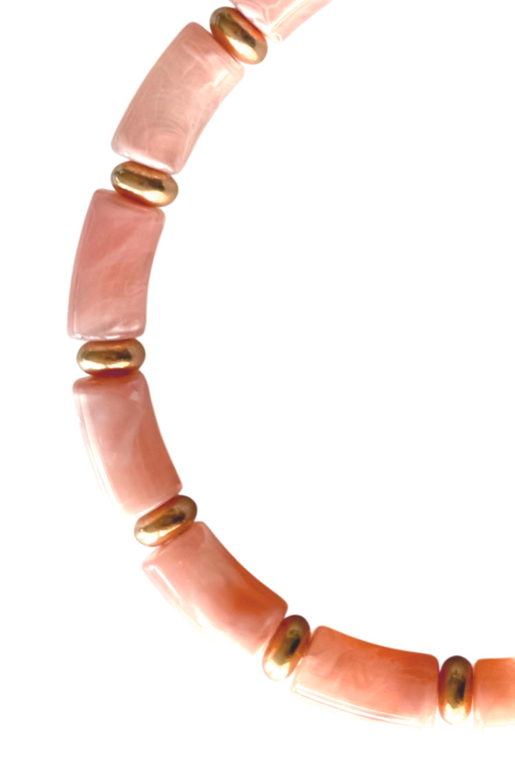 Necklace Light Pink Marble