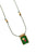 Cord Necklace w/ Golden Pendant w/ Flowers