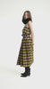 Long strapless dress | Yellow & black checkered