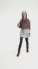 Short skirt | Blue checkered denim