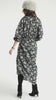 Long dress w/ collar | Black w/ floral jacquard