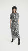 Blouse w/ bow | Black w/ floral jacquard