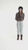 Knitted soft sweater | Dark grey w/ animal print