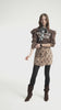 Fitted sweatshirt | Fadded brown w/ "trouble maker" print