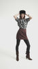 Short skirt | Brown w/ black roses