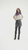 Short skirt | Washed black denim w/ animal print