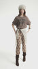 Trousers | Light brown w/ ethnic print