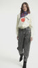 Shoulder pad sweatshirt | Ecru w/ "child of God" print