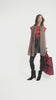 Sleeveless t-shirt w/ ruffled collar | Red w/ "here comes trouble" print