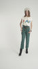 Sleeveless t-shirt w/ round neck | Ecru w/ "lover" print