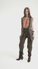 Sleeveless fitted top | Brown w/ "child of God" print