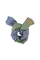 Scarf | Blue checkered w/ contrasting thread