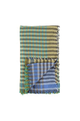 Scarf | Blue checkered w/ contrasting thread