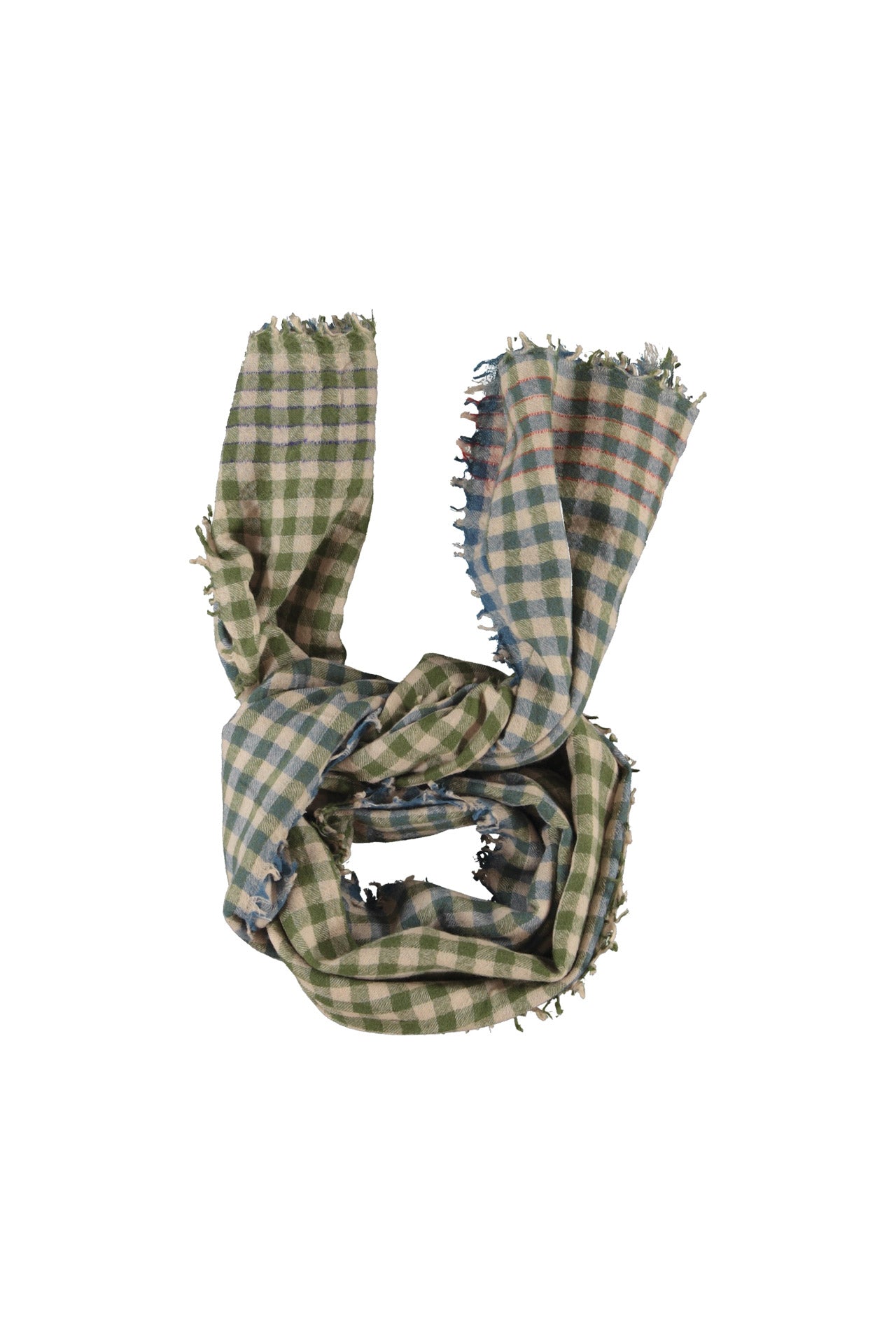 Scarf | Green & blue checkered