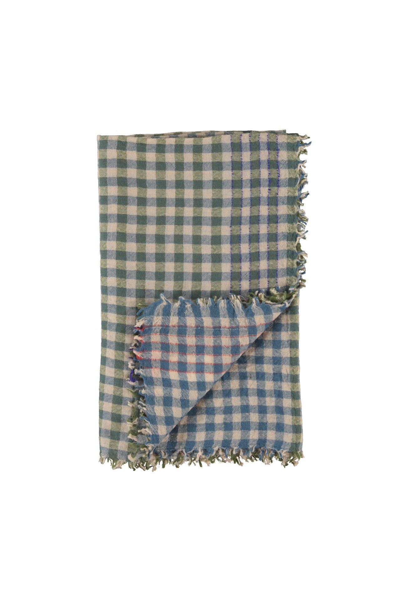 Scarf | Green & blue checkered