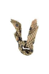 Scarf | Green checkered w/ polka dots
