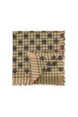 Scarf | Green checkered w/ polka dots