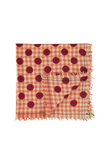 Scarf | Orange checkered w/ polka dots