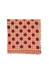Scarf | Orange checkered w/ polka dots