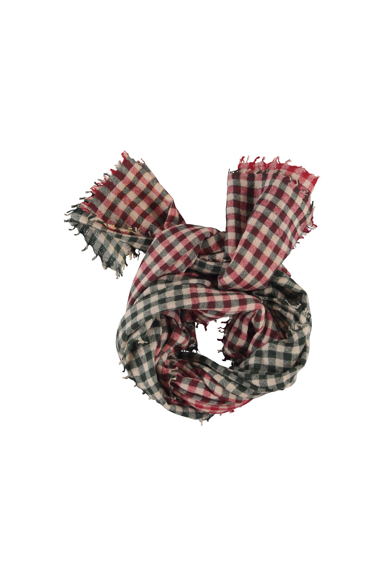Scarf | Red checkered w/ contrasting thread