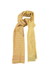 Scarf | Yellow checkered w/ contrasting thread