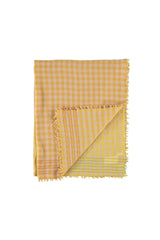 Scarf | Yellow checkered w/ contrasting thread