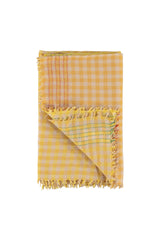 Scarf | Yellow checkered w/ contrasting thread