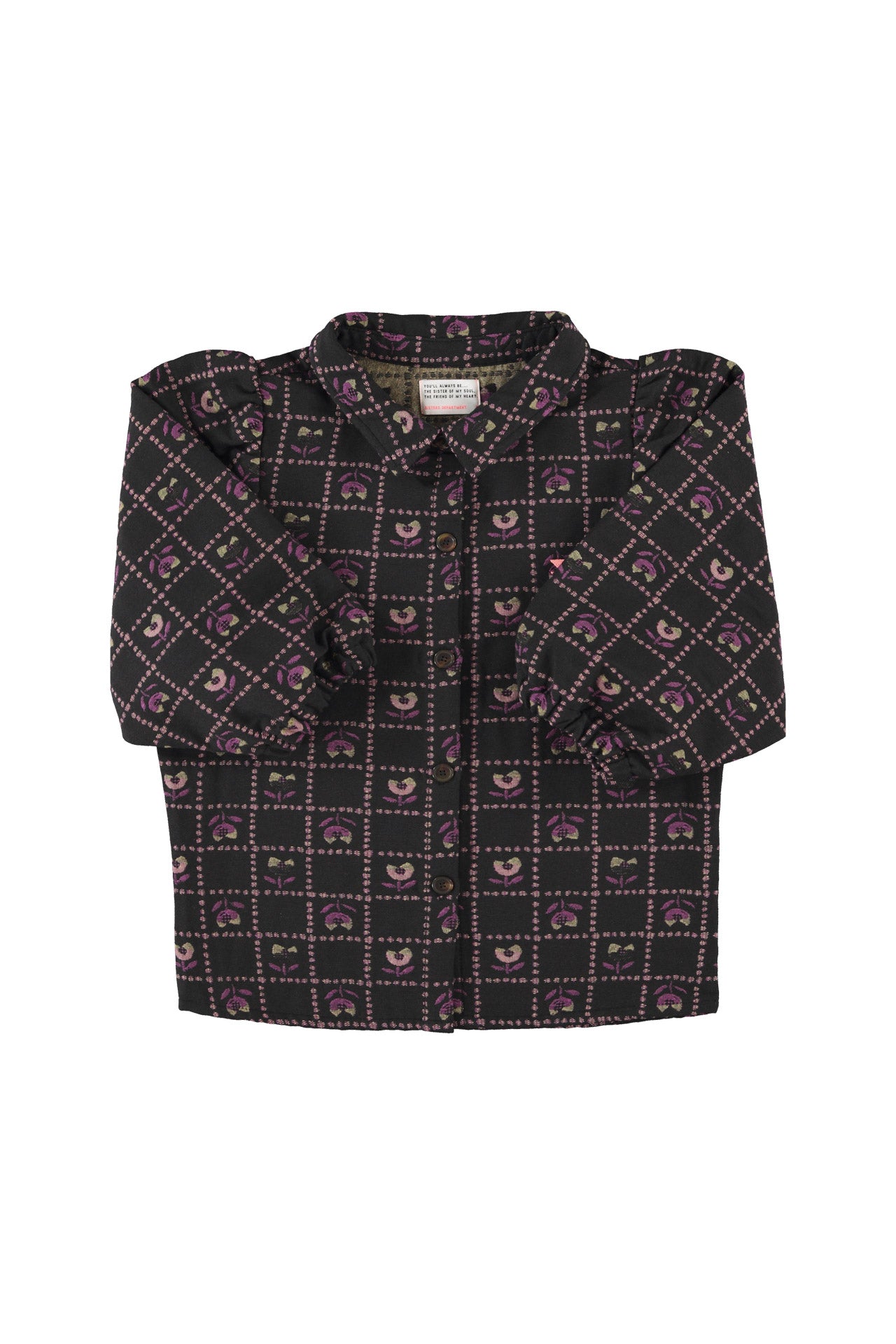 Jacquard shirt/jacket | Black w/ floral checkered