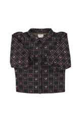 Jacquard shirt/jacket | Black w/ floral checkered