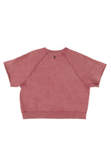 Short sleeve sweatshirt | Bordeaux w/ "sisters dept" print