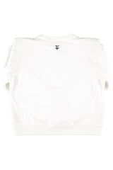 Shoulder pad sweatshirt | Ecru w/ "child of God" print