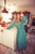 Long dress w/ collar | Green checkered