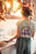 Short sleeve t-shirt w/ deep round neck | Green w/ "Los Amici" print