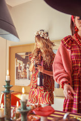 Short skirt | Multicolor pattern (Bordeaux)