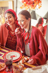 Knitted soft cardigan | Bordeaux