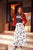 Embroidered long skirt | White & black