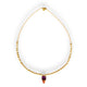 Necklace | White beads w/ purple & red pendant