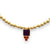 Necklace | White beads w/ purple & red pendant