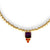 Necklace | White beads w/ purple & red pendant