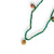 Long cord Necklace | green w/ flower pendants