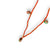 Long cord Necklace | Orange w/ flower pendants