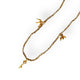 Long cord Necklace | White & Golden w/ golden pendants