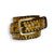 Leather belt brown | Golden & silver studs