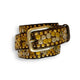 Leather belt brown | Golden & silver studs