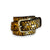 Leather belt brown | Golden & silver studs