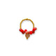 Ring | Golden beads w/ redish drop crystals