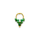 Ring | Golden beads w/ green drop crystals